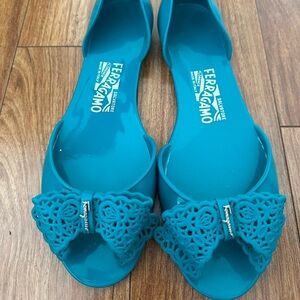 Green Salvatore Ferragamo Jelly Sandals